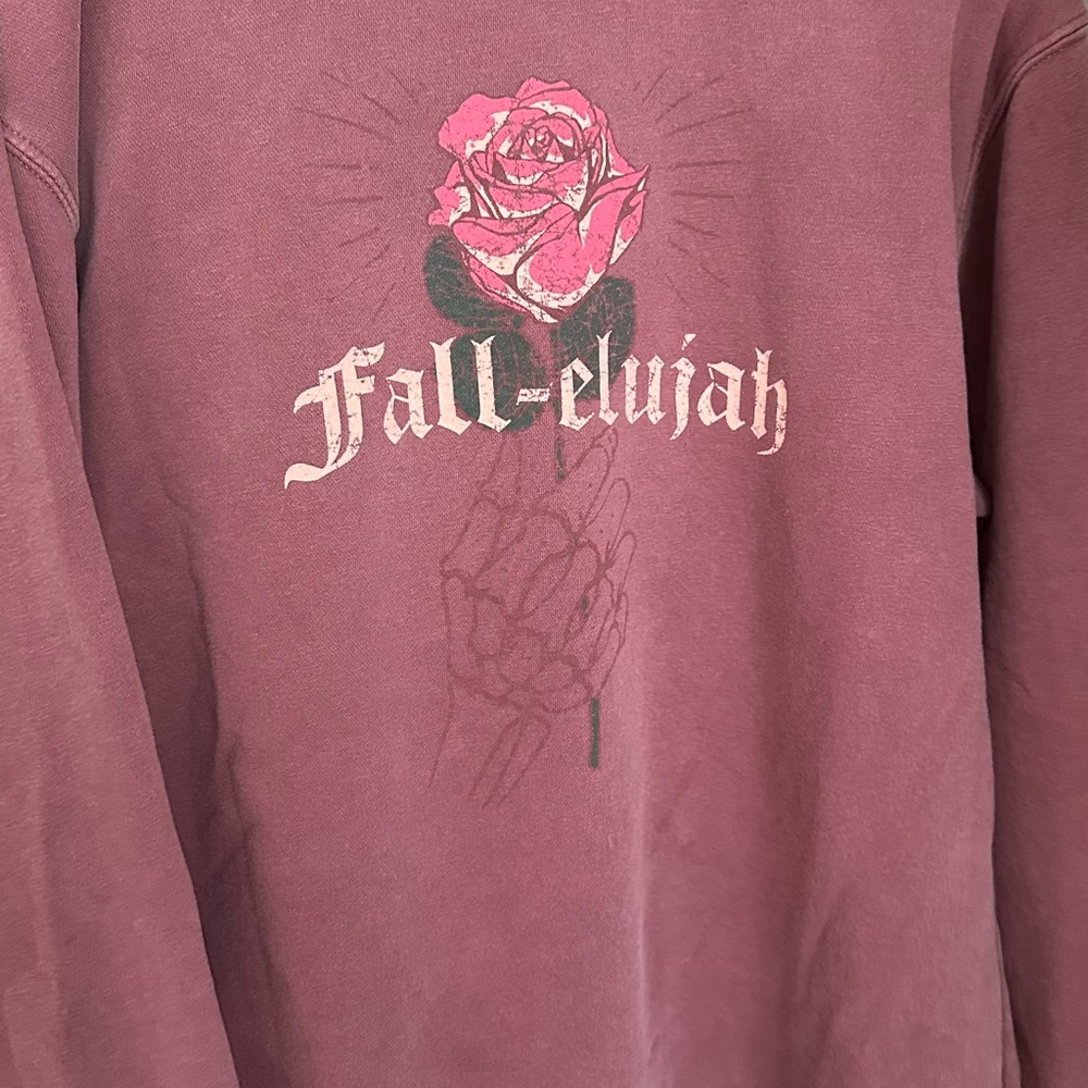 Living fully co Crewneck Sweater
 Pink Graphic Sweater